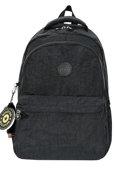 Bevitton Women's Lined Hand Backpack Travel School Bag Lightweight Parachute Crinkle Fabric Black Bvt22-00