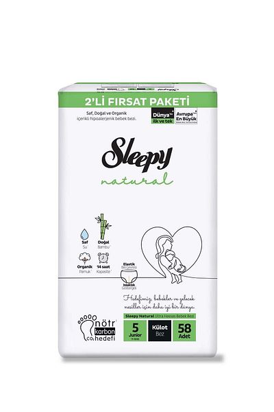 Sleepy 2-piece Deal Pack - Natural Panty Diaper Junior 58 Pieces