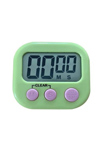 Unichrome Green Magnet Digital Display Kitchen Timer - Standing with Alarm