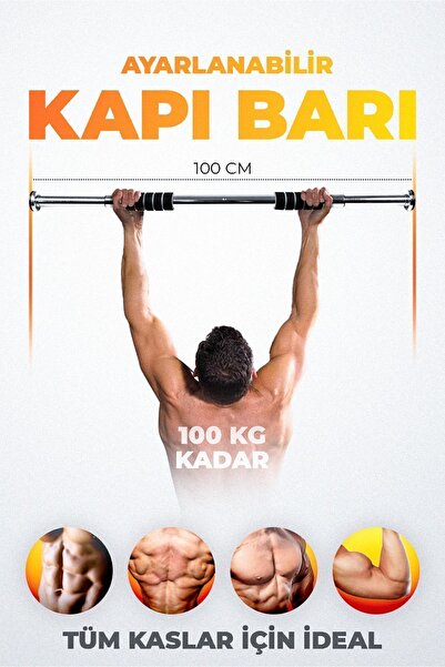 Genel Markalar Barfiks Çubuğu 62-100 Cm Çift Süngerli Ayarlanabilir Kapı Barı...