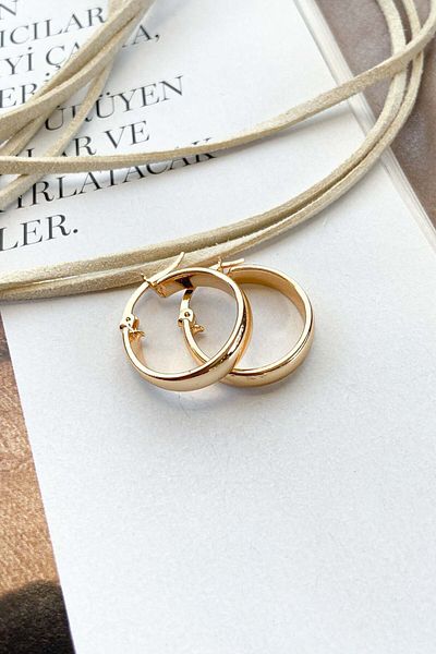 roshel Anti-Tarnish Steel Hoop Earrings For 2 Different Color Options