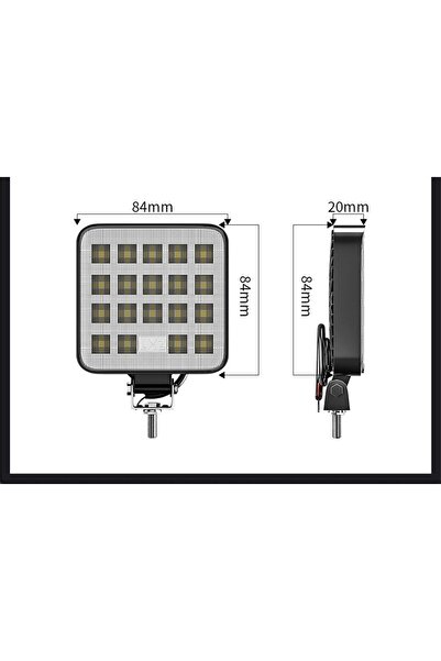 Unichrome 19 Led Kare Off Road Tekne Çalışma Lambası Spot Lambası 6500k