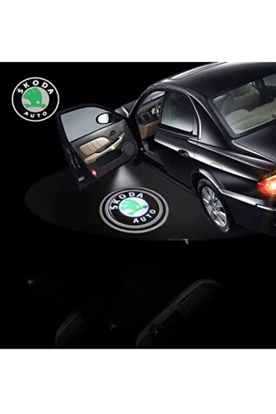 Unichrome Skoda Logolu Kapı Altı Loga Lamba Pilli Sensörlü Kolay Montaj
