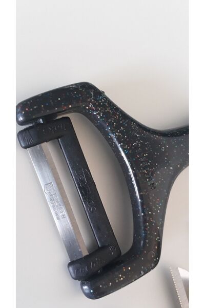 Solingen Set of 6 Glitter Black Fruit Knives and Flat Peelers