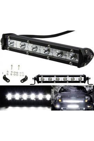 Autokit 18w Düz Üniversal Uzun Sis Lambası Led Bar 6 Led