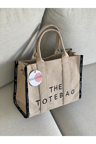 BAGLOVİS حقيبة حمل ذات حواف مع تفاصيل مخططة