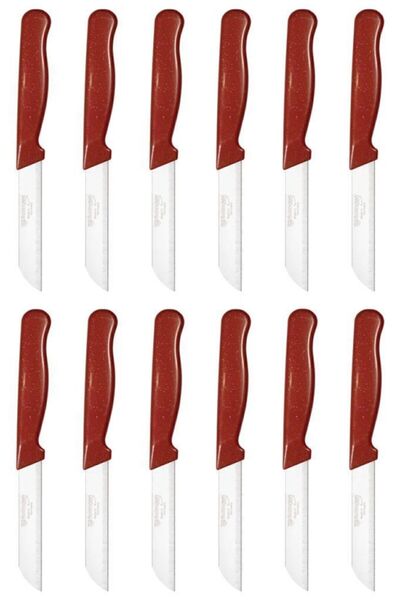 Solingen Kırmızı Simli Meyve Bıçağı 12'li