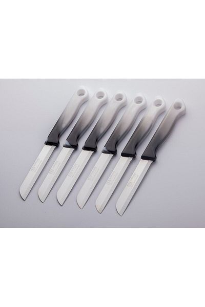 Solingen Serrated Fruit and Vegetable Knife 6 Pieces Black Marbled
