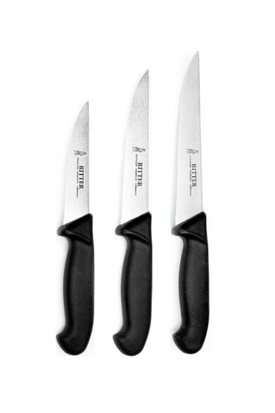 Solingen Siyah Ritter Mutfak Bıçağı 3'lü Set
