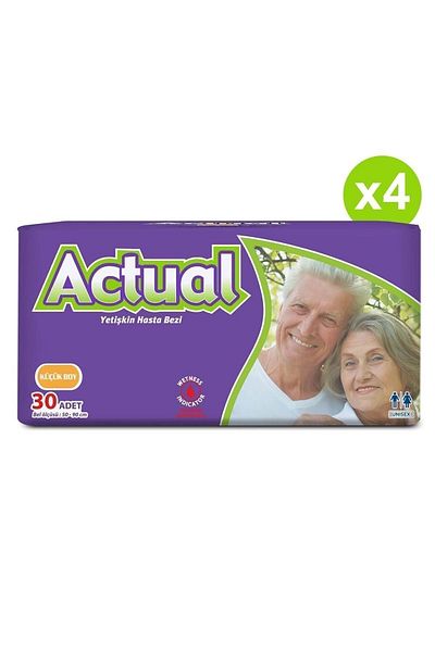 ACTUAL 4-Piece Small Size Small Size Adult Diapers 30x4 (120 Pieces)