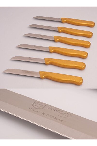 Solingen Tırtıklı Meyve Ve Sebze Bıçağı 6 Adet Gold Simli