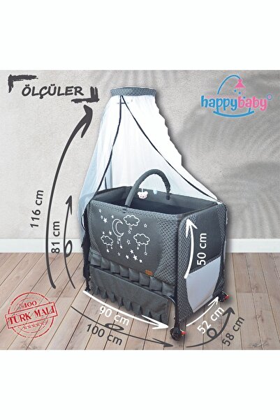 Happy Baby Elit Lüks Konfor Beşik - Portatif - Sallanabilir - Silinebilir - Anne Yanı Bebek Besik