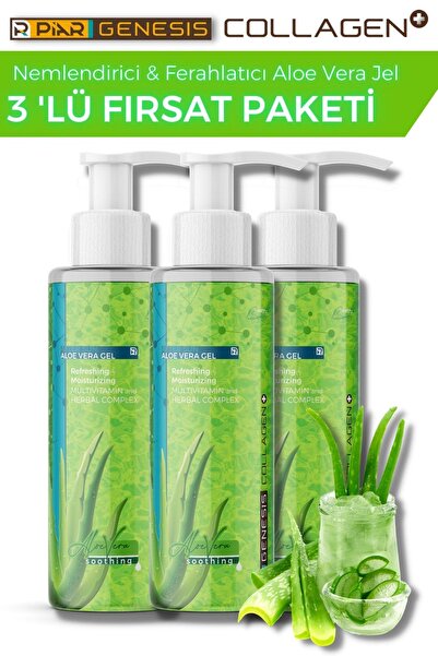 Piar Genesis Kolajen Nemlendirici Ferahlatıcı Aloe Vera Jel 3'lü Set