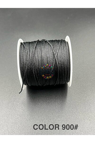 Ebruli Boncuk 0.8 mm Siyah Paraşüt İp Color 900 Takı Yapımı Aksesuar (100 Metre)