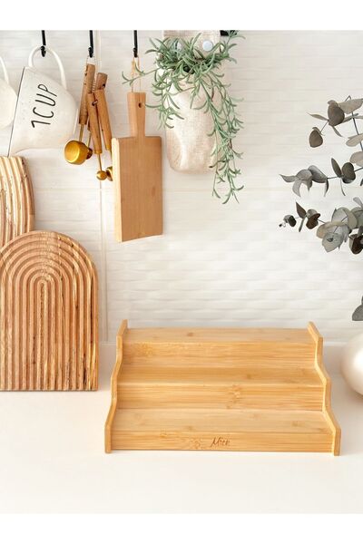 Minika Home Organizator multifuncțional din bambus cu 3 niveluri și suport pe...