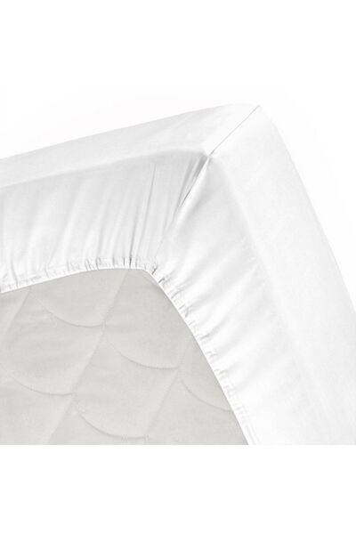 Kapadokya Home ملاءة سرير مطاطية من القطن الأبيض الممشط مزدوجة