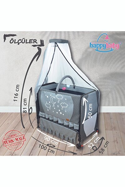 Happy Baby Elit Lüks Konfor Beşik - Portatif - Sallanabilir - Silinebilir - Anne Yanı Bebek Besik