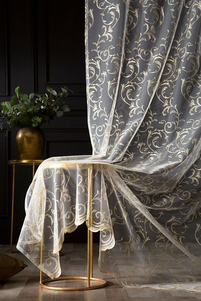 MAGİZA White Tulle Curtain Patterned - Don't Want Ironing 1e 3layers Close Pleat Suitable for Living Room and Children's Room