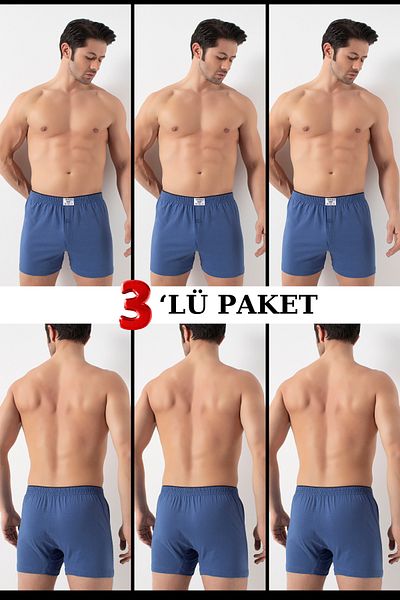 DONEX Συσκευασία 3 100% βαμβακερή ανδρική πετσέτα μέσης χτενισμένη βαμβακερή μπόξερ 2303