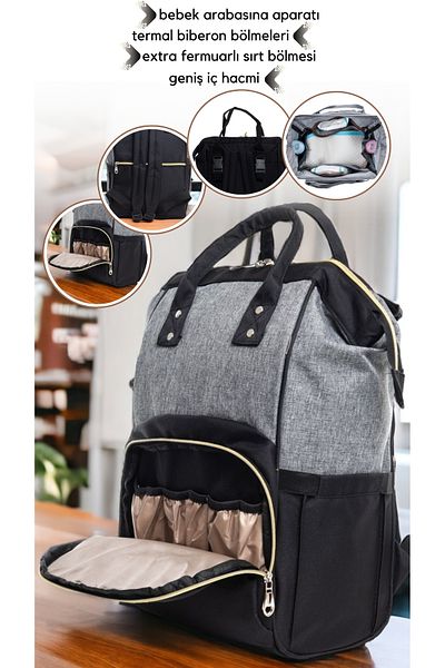 Sahra Stain Resistant Waterproof Thermal Compartment Segmented Mother Baby Care Backpack