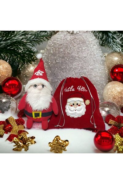 Mellito Santa Claus - 60 Cm Christmas Decoration, Plush ToY and Gifts with Bag
