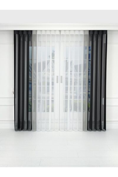 Etulle Dikey Tül Zebra Perde Meri Design Düz Seri