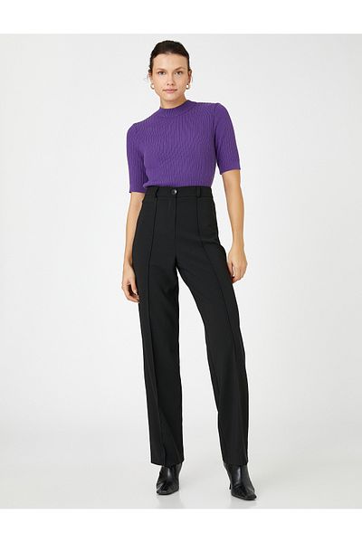 Koton Short Sleeve Knitwear Sweater Ribbed Cashmere Textured