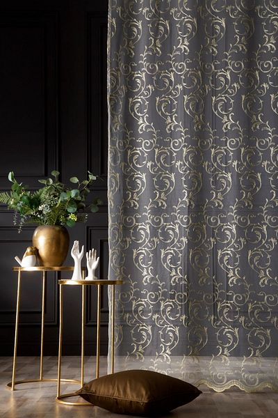 MAGİZA Extra Iron Don't Want Tulle Curtain Patterned Pleatless Drawstring - Dustproof for Living Room, Kitchen, Balconies and Rooms