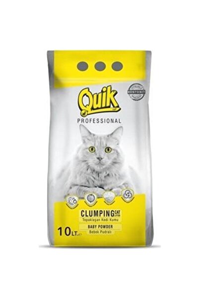 Quik İnce Taneli Topaklanan Bentonit Kedi Kumu Pudra Kokulu 10 lt