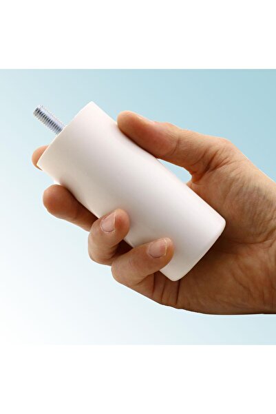 Badem10 Furniture Sofa Seat Base Upgrade M8 Bolt-In Fine Tooth Support Leg Feet White 10cm 4 Pcs