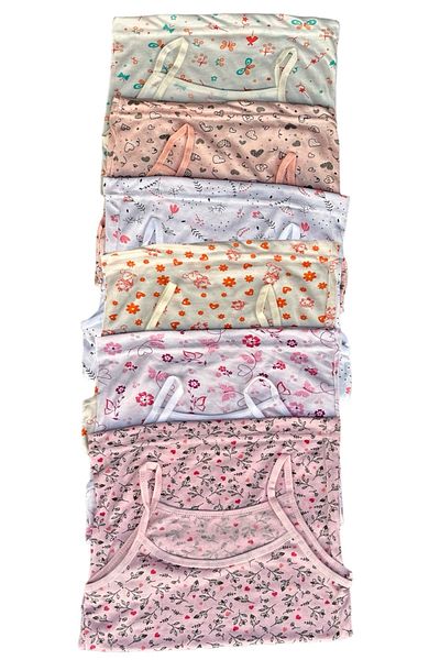 Katmirra Viscose Girl's panty Undershirt - 6-piece patterned Rope Strap Gift