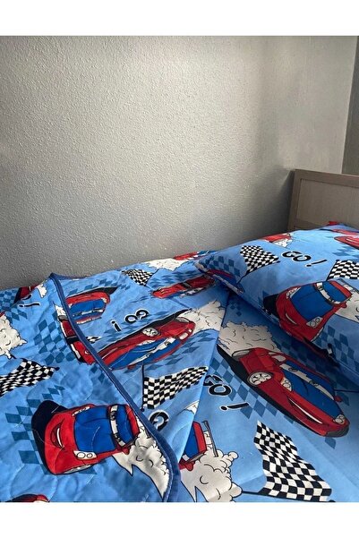 MORRİVAL 90x190 Elastic Pike Set with Single Car - Sheet and Pillowcase Included