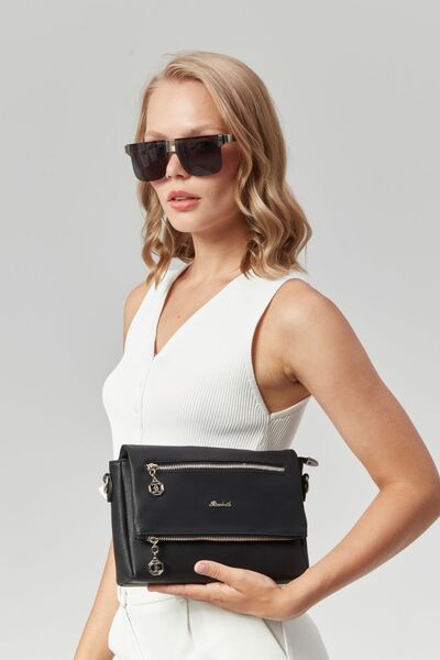 Morpelikan Women's Four-Compartment Adjustable Shoulder Strap Clutch Crossbody Shoulder Bag