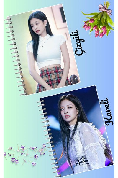 animeandyourworld Jennie blackpink notebook set 2 pcs A4 size 21*30 lined + checked 60 syf