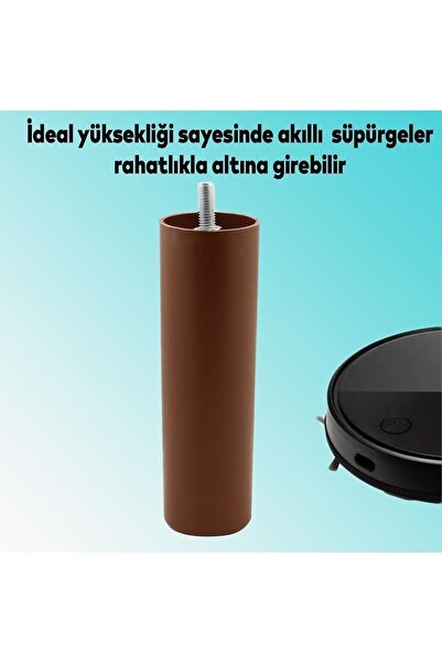 Badem10 Mobilya Kanepe Koltuk Baza Yükseltme Yükseltici M8 Civatalı Incediş Destek Ayağı Ayakları Kahve 15cm