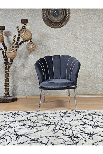 ZAFİR Tekli Krom Kaplama Tel Ayak Papatya Çay Seti Koltuk Tekli Berjer , Balkon, Salon, Ofis, Cafe Koltuk