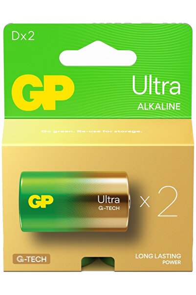 GP G-TECH Ultra Alkalin Kalın LR20 - D Boy 1.5V Pil 2'li Kart