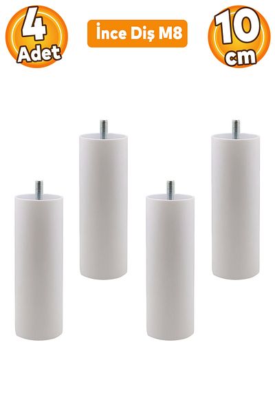 Badem10 Mobilier Canapea Fotoliu Baza Upgrade M8 Șuruburi Dinți Fini Suport Picior Picioare Alb 10cm 4buc