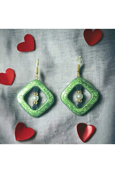 Crystal Atelier حلقة جمالية عتيقة - هدية أقراط مثلثة من اللؤلؤ الطبيعي والكري...