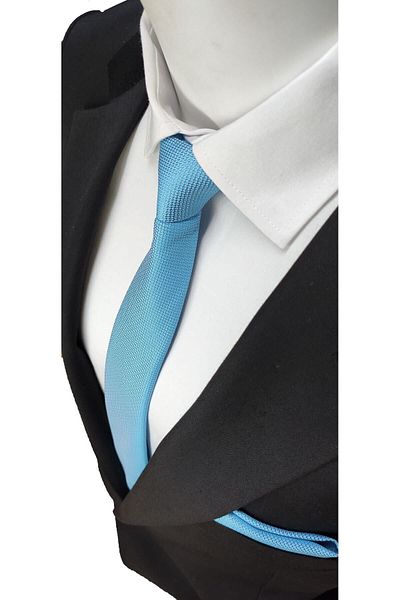 Elegante Cravatte Turquoise Colored Dobby Woven Tie and Pocket Handkerchief