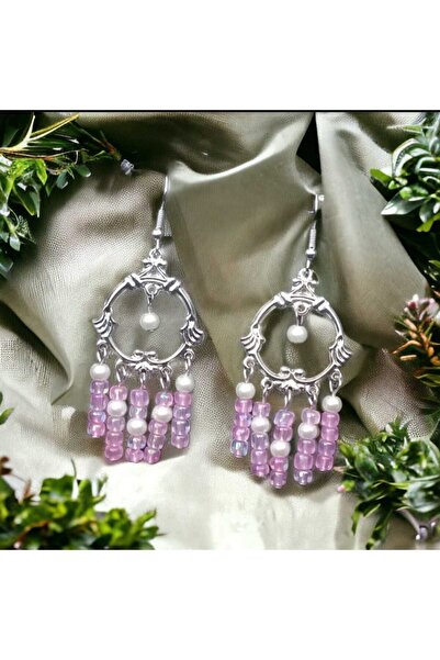 Crystal Atelier ثريا دائرية ناعمة عتيقة - أقراط هدايا بتصميم مرصع باللؤلؤ الم...