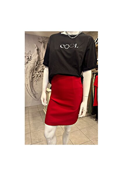 Butik Kırmızı Mini Etek