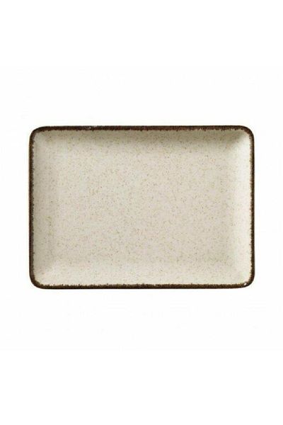 PEARL Porcelain Rectangular Flat Plate 23x17 cm Cinnamon
