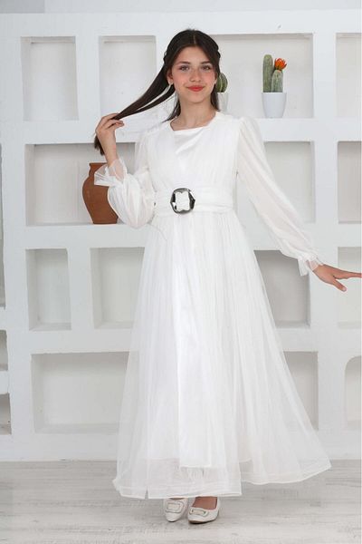 Pantulux Long Length Closed Young Girl Hijab Evening Dress
