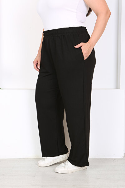 XL Modam Μαύρο ελαστικό παντελόνι Cupra Plus Size