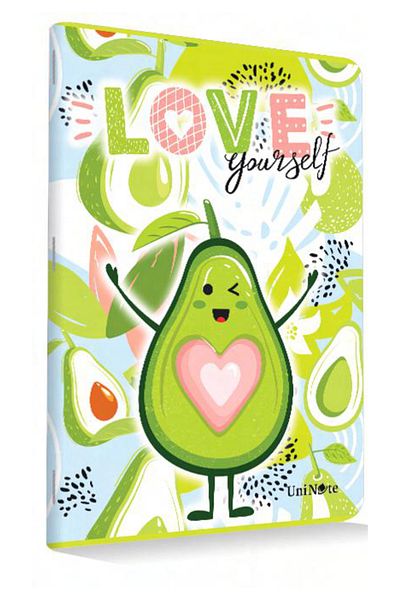 ÇINAR DEFTER Caiet de școală A4 - 60 de coli cu rigle și model de avocado