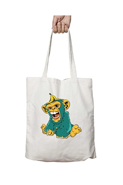 ART HEDİYE MonkeY Banana - Two Sided Printed Washable Bag