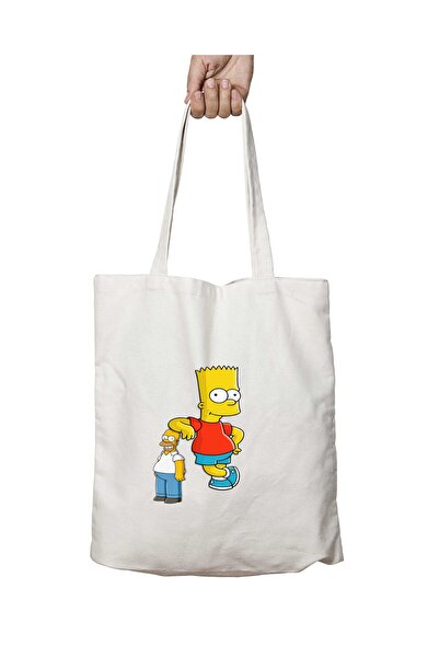ART HEDİYE حقيبة كتف سيمبسون بابا كيد قابلة للغسل على الجانبين - مطبوعة للمدر...