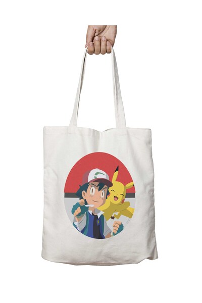 ART HEDİYE كرة البوكيمون - طقم قبعة وحقيبة قابلة للغسل بطباعة دائمة على الجانبين