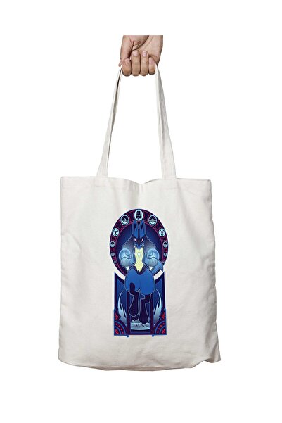 ART HEDİYE بوكيمون لوكاريو - حقيبة حمل للشاطئ والكتف قابلة للغسل من Art Of The Fighter، مطبوعة على الجانبين